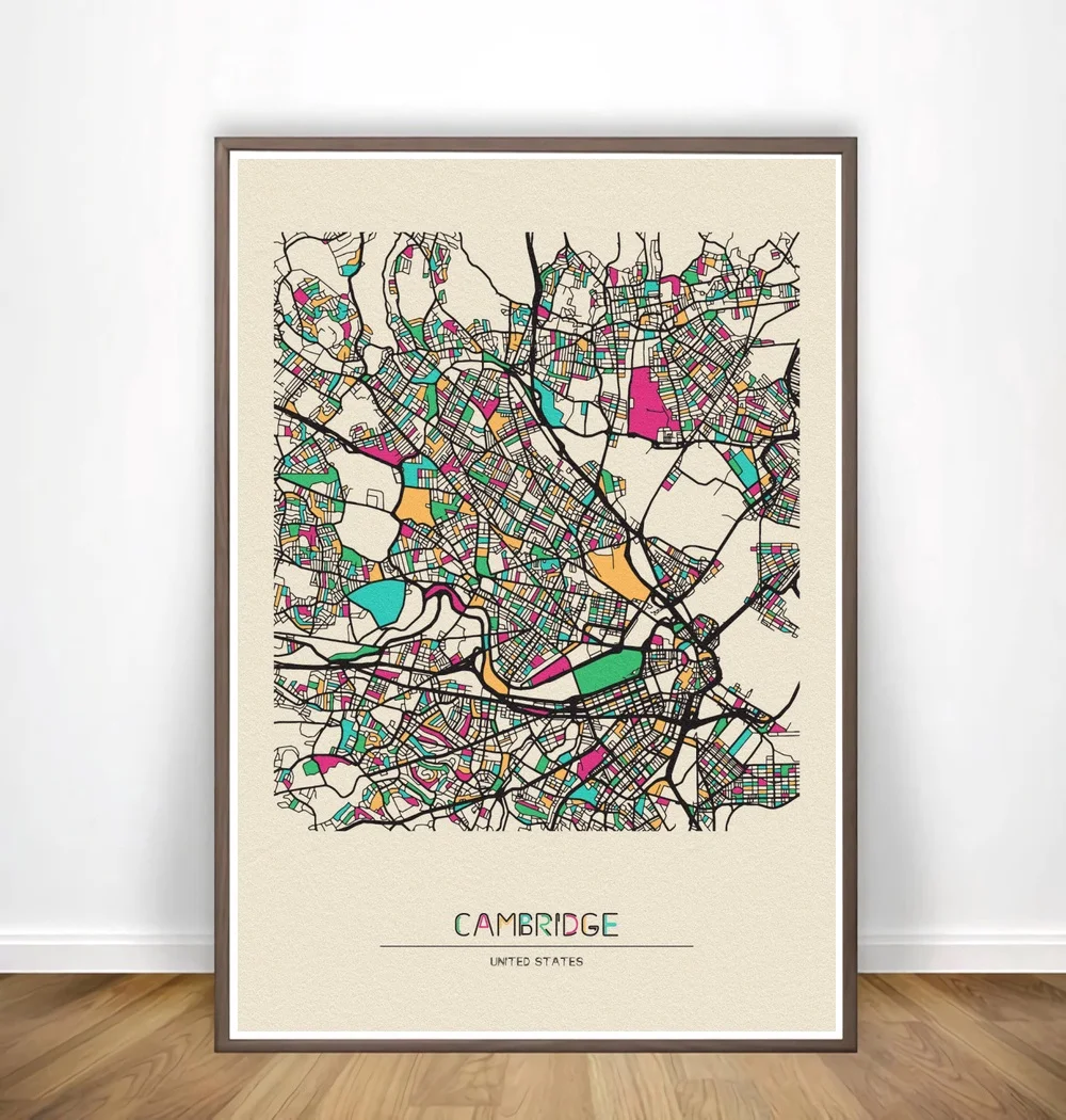 Кембридже Канберра Канкун Кейптаун Каракас Касабланка красочные карты города