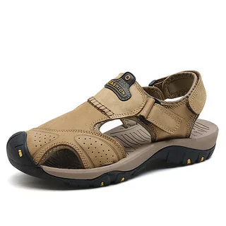 

Genuine Leather Men Shoes Summer New Large Size Men's Sandals Men Sandals Fashion Sandals Slippers Big Size 38-46