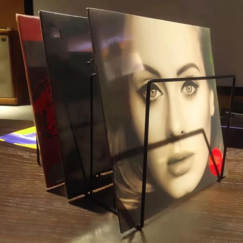 

Metal Vinyl Record Display Shelf Turntable Storage Shelf Exhibit Stand Holder