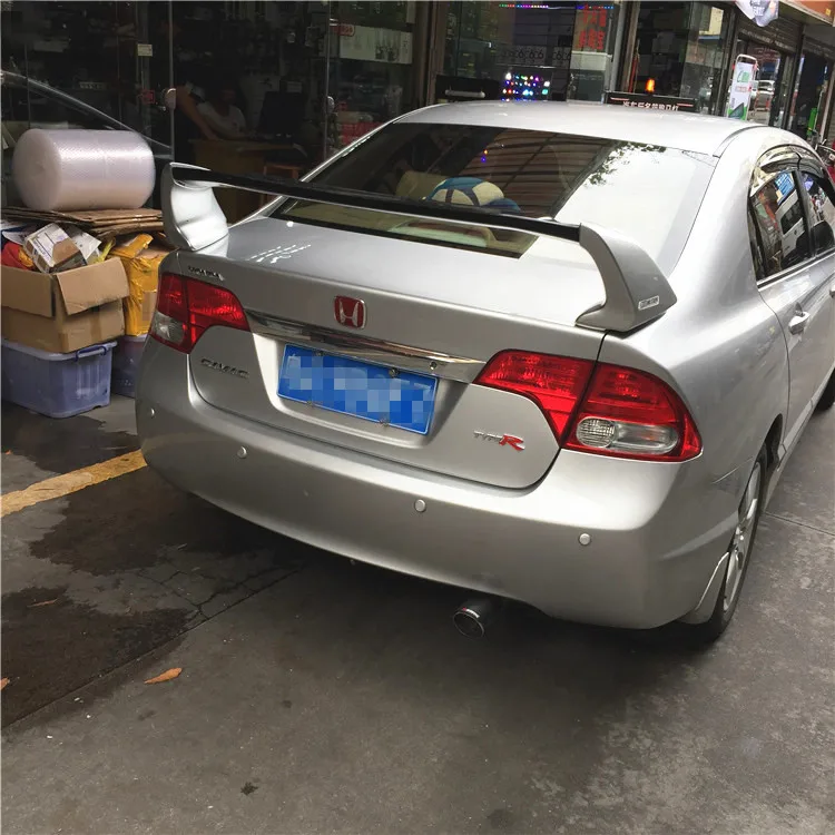 Для Civic спойлер 2006-2011 Honda FD2 Спойлер ABS пластик Материал заднее крыло автомобиля