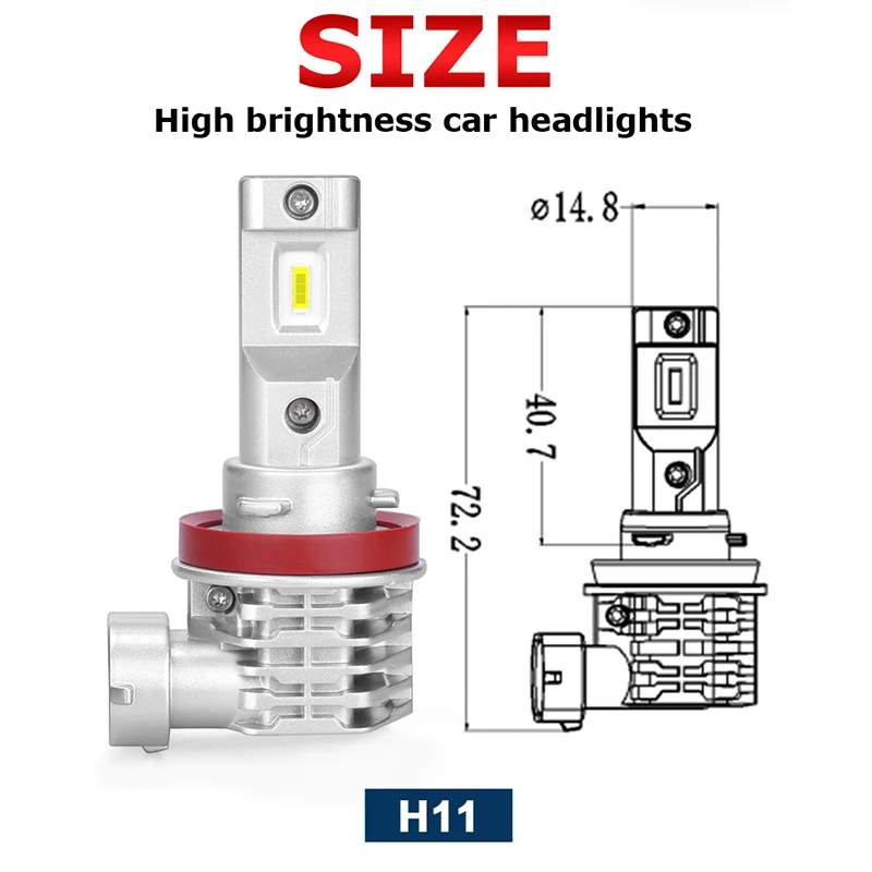 Светодиодная лампа HLXG для автомобиля 2 шт. мини-размер H11 Новое поступление 4300 К