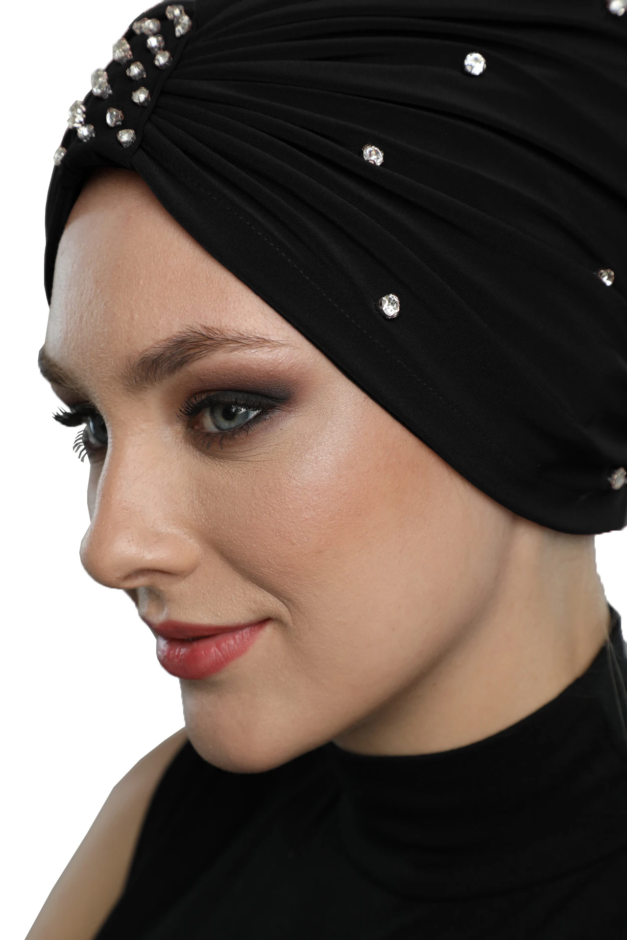 

Kadife Swarovski ready turban hijab bonnet cancer cap women