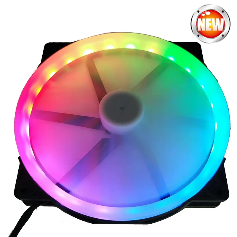 20 см большой вентилятор RGB круглый светодиодный автоматическое переключение