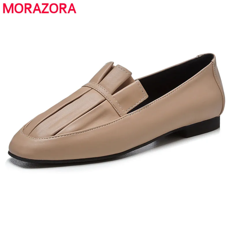 MORAZORA/Новинка 2020 года Модные женские туфли на плоской подошве с круглым носком