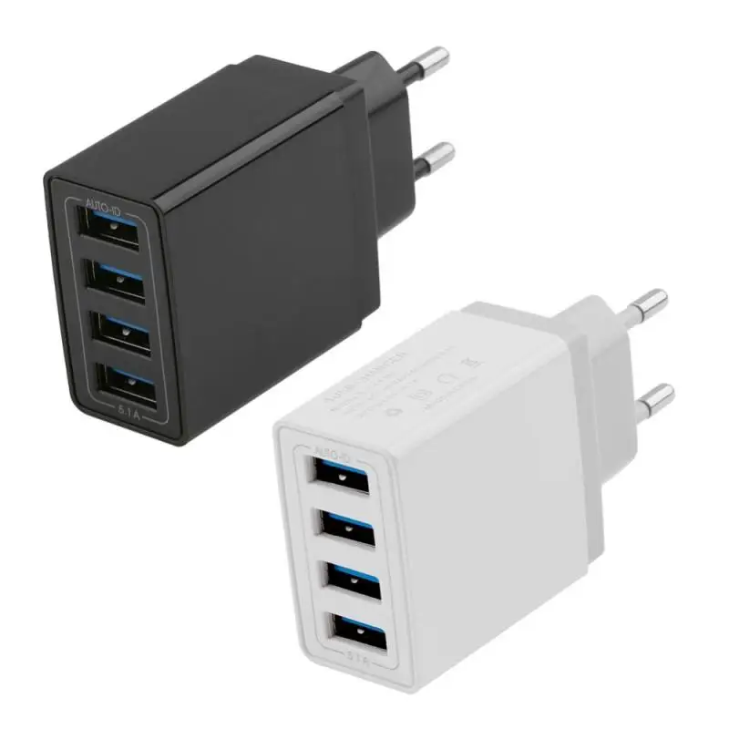4 USB порта 5.1A интерфейс мобильный телефон зарядка штепсельная вилка адаптер