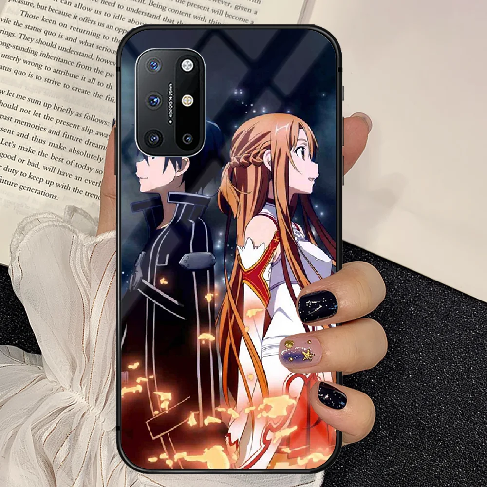 

Anime Sword Art Online Phone Tempered Glass Case Cover For Oneplus 5 6 7 8 9 Nord T Pro Black Funda