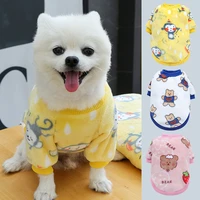 cute bear pattern dog sweater plush winter pink chihuahua dog costume green dinosaur design puppy clothes dog accessories