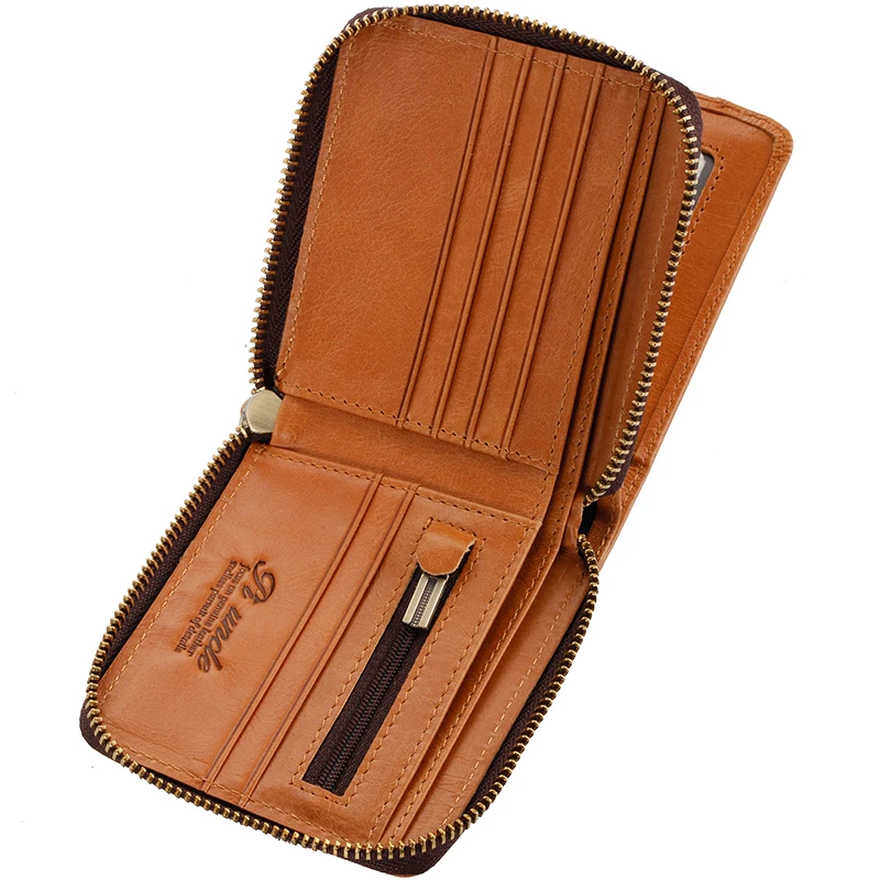 PI UNCLE 2022 100% Genuine Leather Men Wallet Coin Purse Small Card Holder PORTFOLIO Portomonee Male Walet Pocket Coffee Money | Багаж и