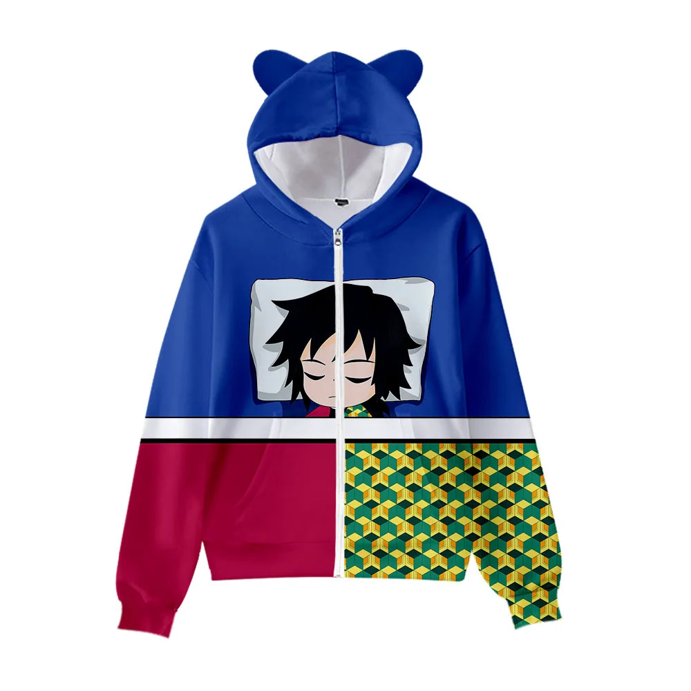 Японская толстовка с капюшоном в стиле аниме рассекающий демонов Детская куртка