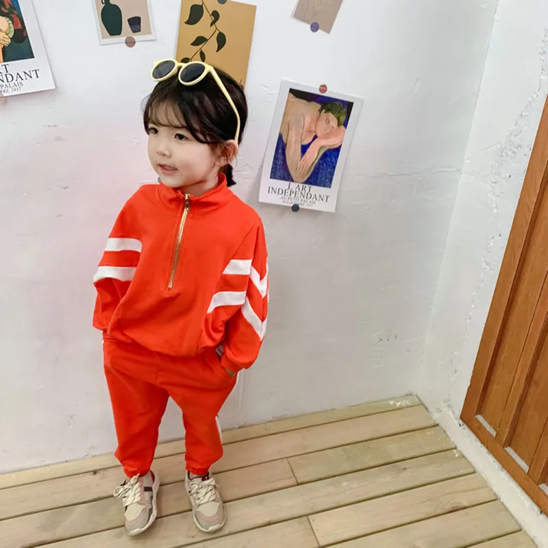 2019 новые спортивные костюмы для маленьких девочек хлопковые топы с длинными