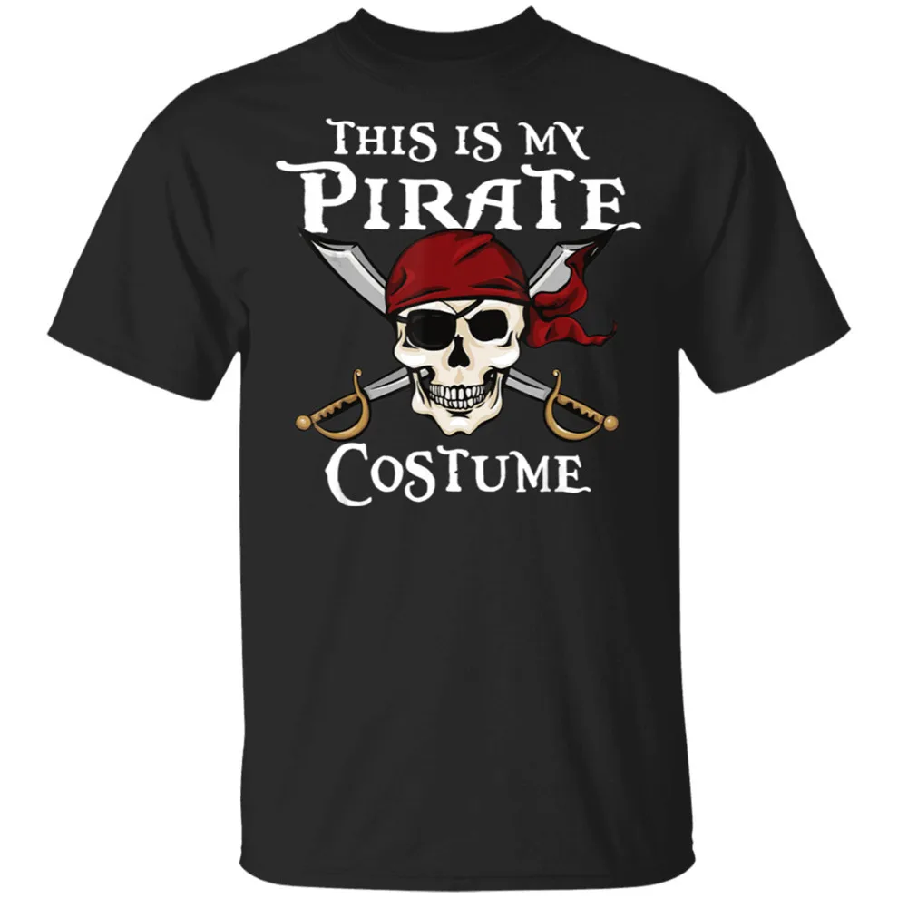 

Funny This Is My Pirate Costume Shirt Halloween Costume T-Shirt Black-Navy Me Summer Style Tee Shirt