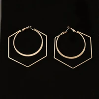 women geometric 2021 new arrival classic oorbellen earrings temperament of hexagonal geometry aros big aretes ear rings