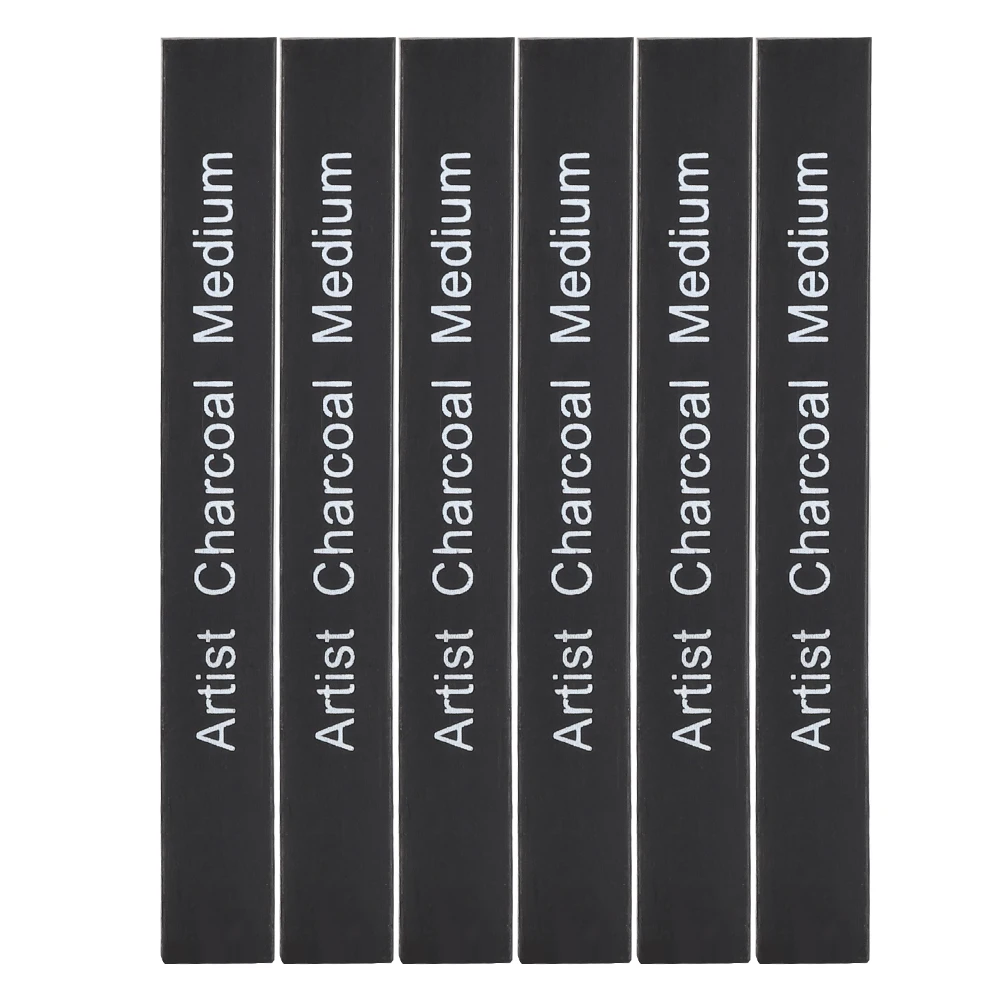 

6Pcs Compressed Charcoal Sticks Black Square Soft/Medium/Hard Graphite Drawing Pencil Art Suppl