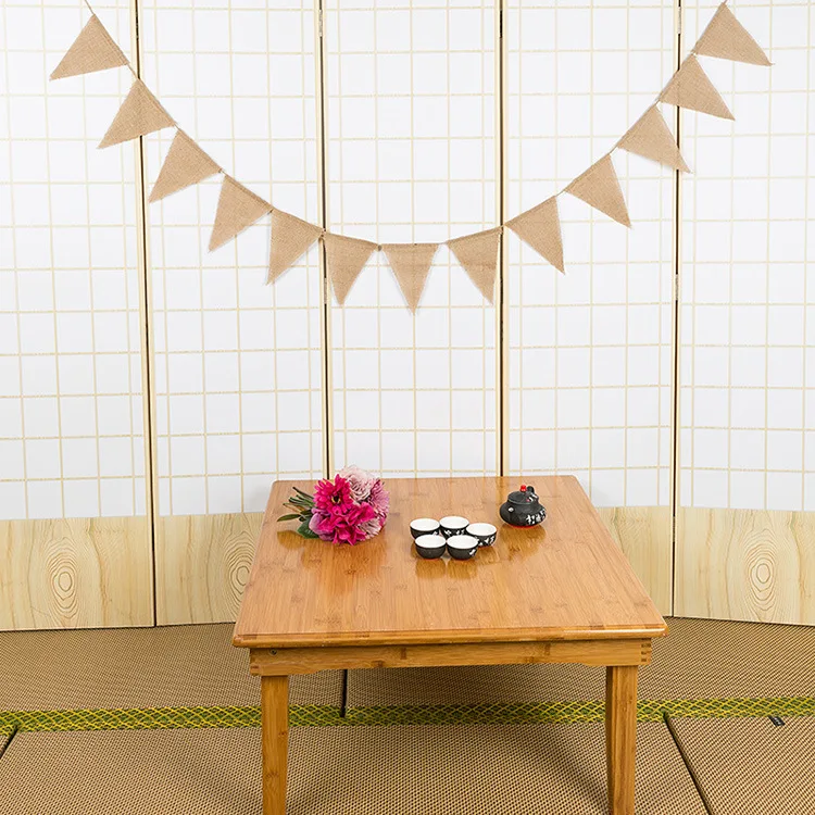 

13pcs Burlap Banner Triangle Flag - DIY Hand Painted Home Decorations for Holiday, Birthday, Wedding, Graduation and Party