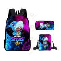 3pcs backpacks set leon spike crow buzz school bags bookbag anime game character leon backpack travel bag kids teens for gift