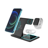 2022 new 3 in 1 fast wireless foldable charger stand qi 15w for iphone 13 12 11 pro xr xs max apple watch se 7 6 5 4 3 airpods