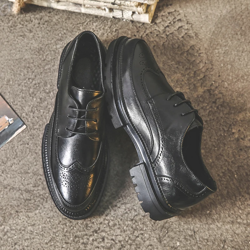 Мужские модельные туфли Кожаные свадебные ручной работы в стиле броги кожаные