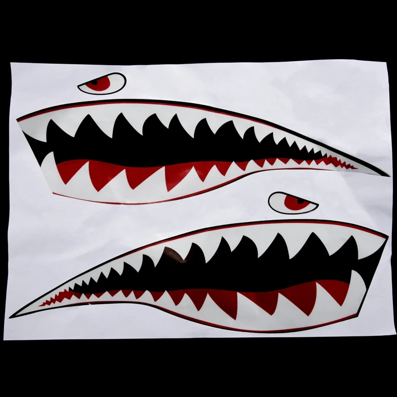 

Waterproof PVC Decal Shark Teeths for Kayak Boat Car Truck Stickers