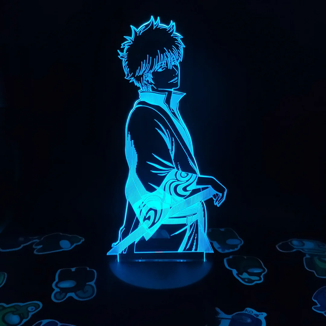 

Anime Gintama Sakata Gintoki odd Jobs 3D Гінтама led lava lamp illusion Night light creative Cool Gifts Gintama Manga Peripheral