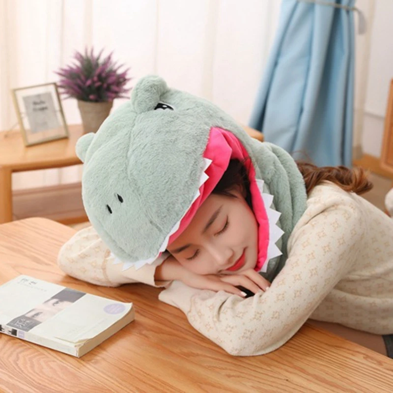 Novelty Cartoon Headgear Hat and Scarf Fashion Cute Dinosaur All-match for ​Kids Adults Boyfriend Girlfriend | Аксессуары для