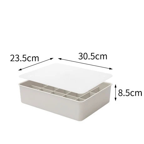 Gray 15 Grid Нижнее белье коробка с крышкой для хранения бытовой пластиковое нижнее белье Носки Бюстгальтер Органайзер Домашний шкаф Органайзер пыленепроницаемый - Цвет: Gray 15 Grid