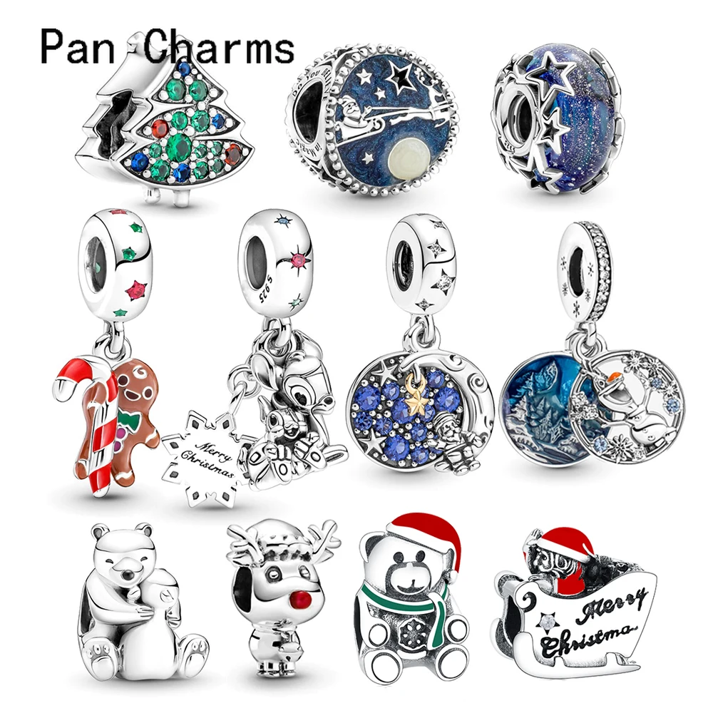 

30% Silver Christmas Gift Collection Sparkling Charm Beads Fit Original Charm Bracelet For Holiday Warm Jewelry Making