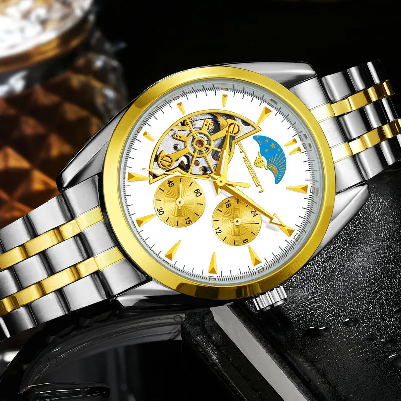 2019 Для мужчин часы Скелетон Мужские автоматические механические