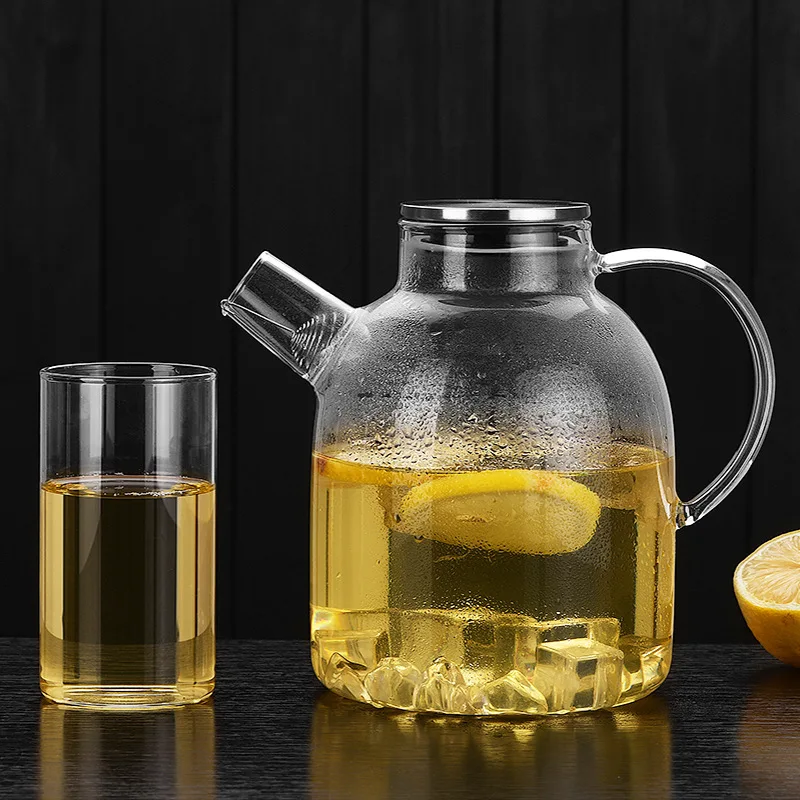 

Thick glass bubble teapot heat resistant health pot filter flower teapot transparent cooling kettle custom LOGO