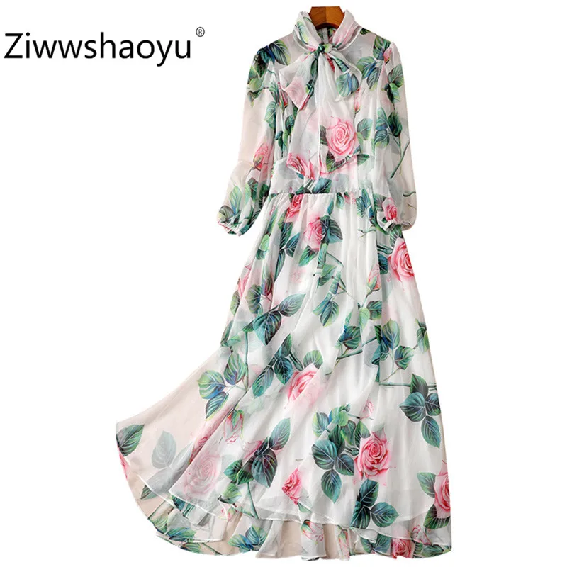 Ziwwshaoyu 2020 новые весенние летние дизайнерские шифоновые длинные платья для