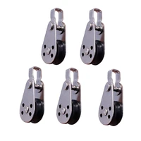 5pcs 316 stainless steel pulley 60mm wire rope crane pulley block hanging wire towing wheel for 2mm to 8mm rope