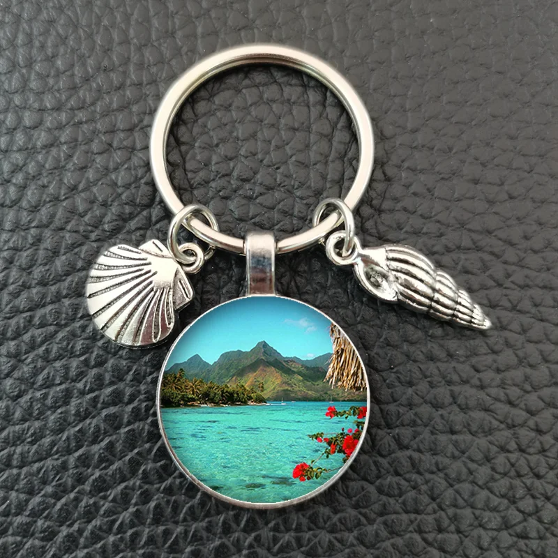 Брелок для ключей с красивым пляжем Мальдивские Острова пейзаж океан брелок пляж