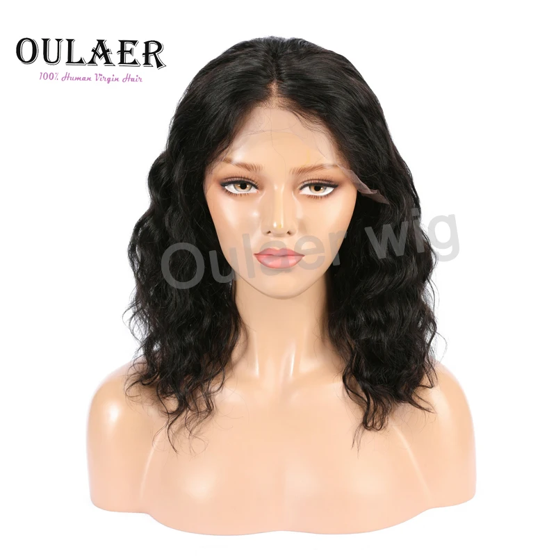 

Oulaer Short Wave Bob Wigs 13x4 HD Lace Front Human Hair Wig 150% Density For Women Pre Plucked With Baby Hair Bleached Knots