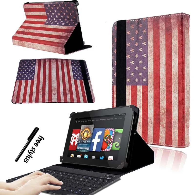 KK&LL для Amazon Fire HD 8(6th/7th/8th Gen, выпуск)-кожаный чехол-книжка для планшета+ bluetooth-клавиатура