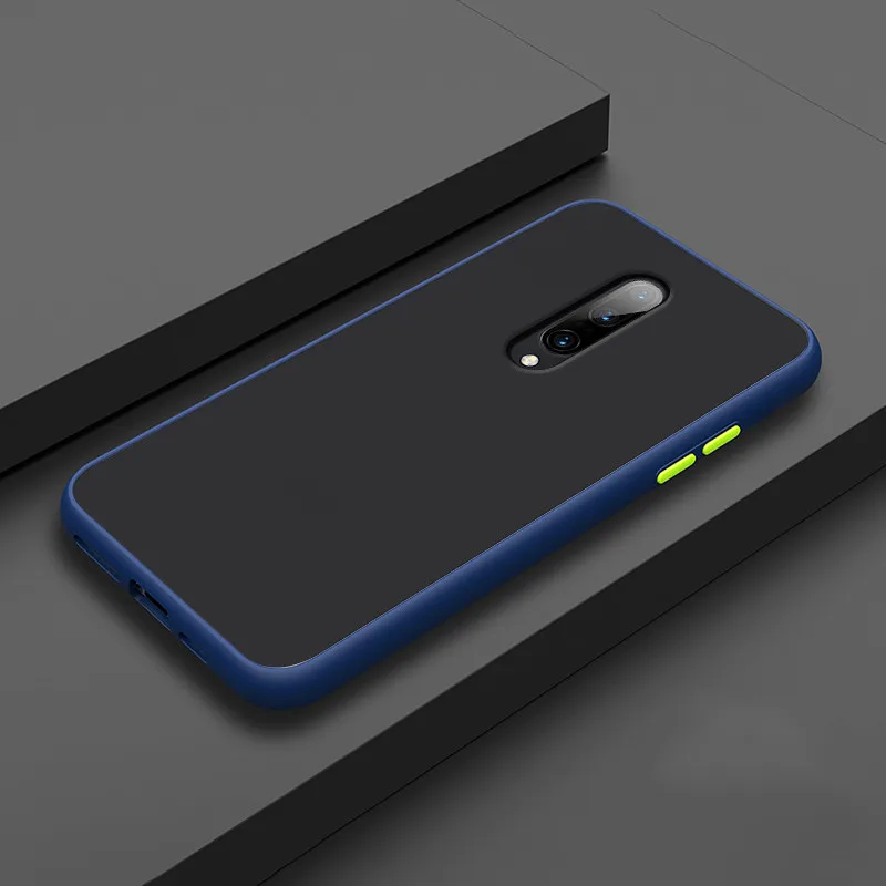 Матовый сенсорный чехол для телефона для Oneplus 7 Pro чехол силиконовая задняя крышка для One Plus 7 Pro Силиконовый противоударный чехол - Цвет: Blue