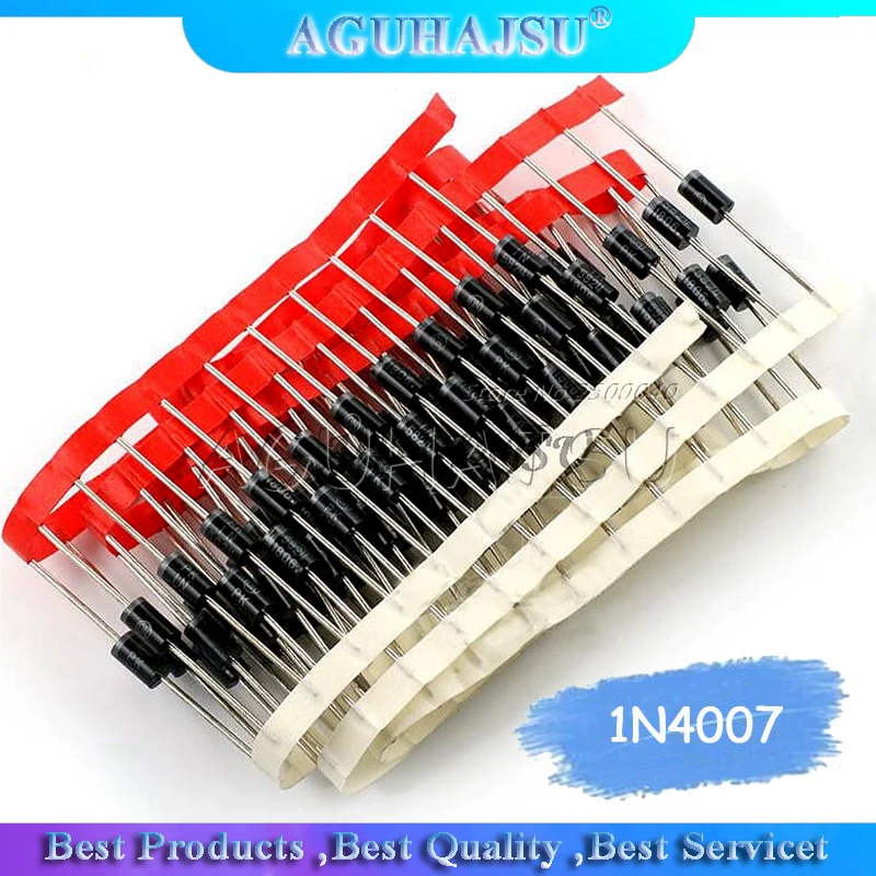 100 шт. 1N4007 DO 41 4007 1A 1000 в высококачественный выпрямительный диод IN4007 новый