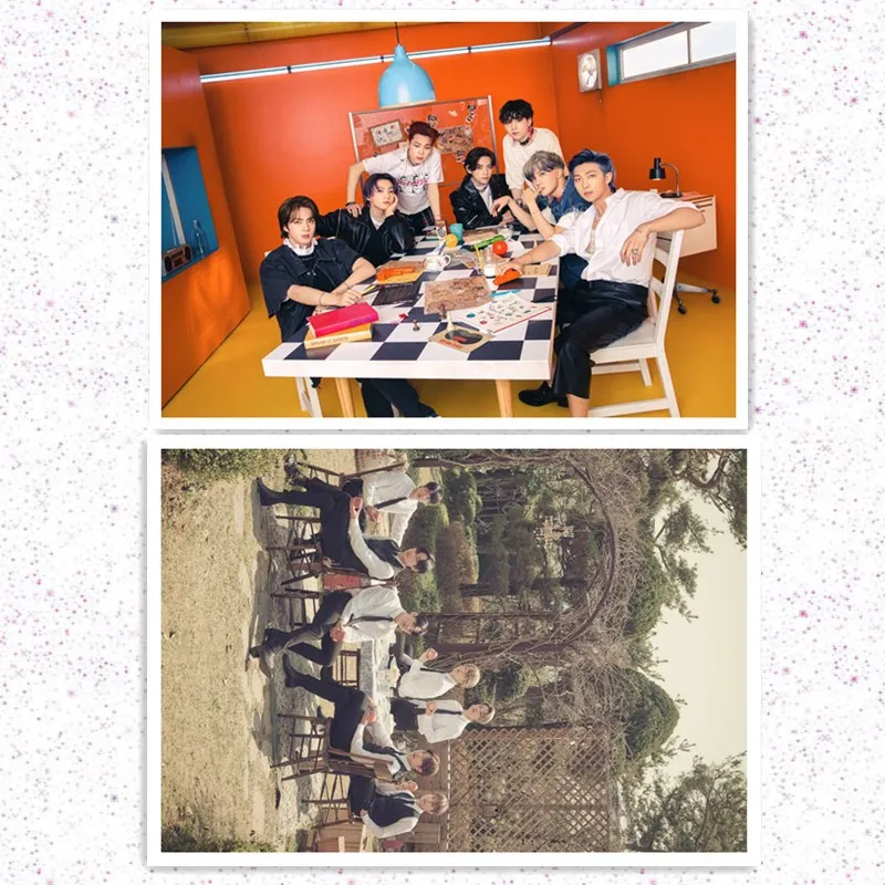 

2 шт./компл. Bangtan Boys наклейки на постер с маслом наклейки на стену украшение для спальни постер Упаковка В тюбик 21x30 см поп Поклонники подарок