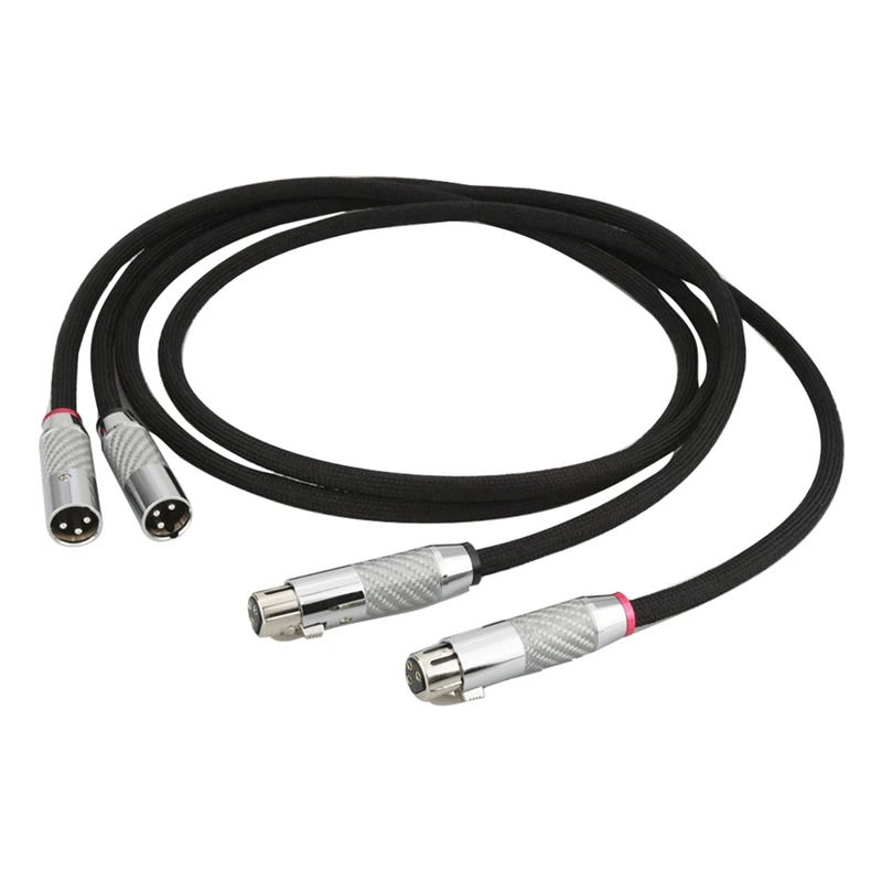 

2Pcs Hi-End HIFI Silver-Plated 2 Core XLR OFC PCOCC Female XLR to Male XLR RCA Jack Audio Cables Wire Line