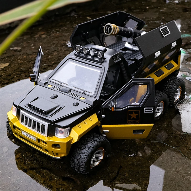 

1:24 Jeeps Modified Armored Car Alloy Car Diecasts Metal Toy Off-road Vehicles Car Model Explosion Proof Car Tank Kids Toy Gift