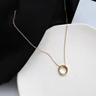 Простой золотистый ожерелье круглой формы для женщин, геометрический дизайн, неправильной формы, из ключицы ожерелья цепи металла, ювелирные изделия