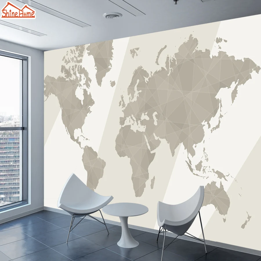 

3D Custom Wallpaper World Map Wall Papers Home Decor For Children Kids Living Room Bedroom TV Background Wallpapers Murals Roll