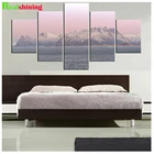 5 панелей, норвежский розовый горный морской пейзаж, алмазная вышивка, полная квадратная Алмазная фотография, несколько цветов, N1743