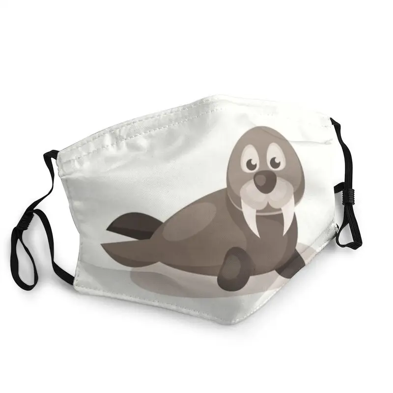 

Kawaii Walrus Reusable Mouth Face Mask Men Marine Animal Mask Anti Haze Dust Protection Cover Respirator Mouth Muffle