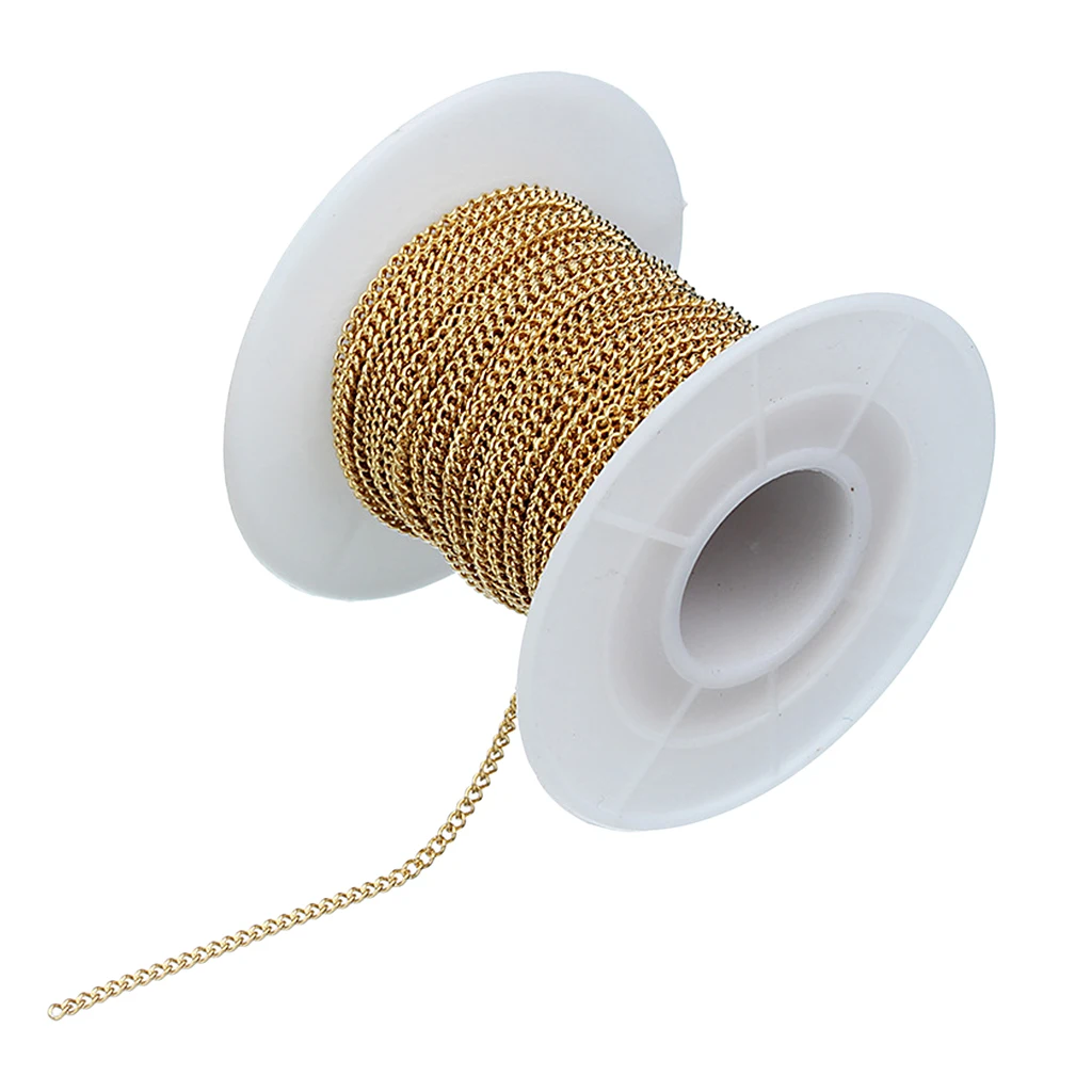 

Rolled 10 Yards Stainless Steel Chains Jewelry Making Accessory Necklace Bracelets Anklets DIY
