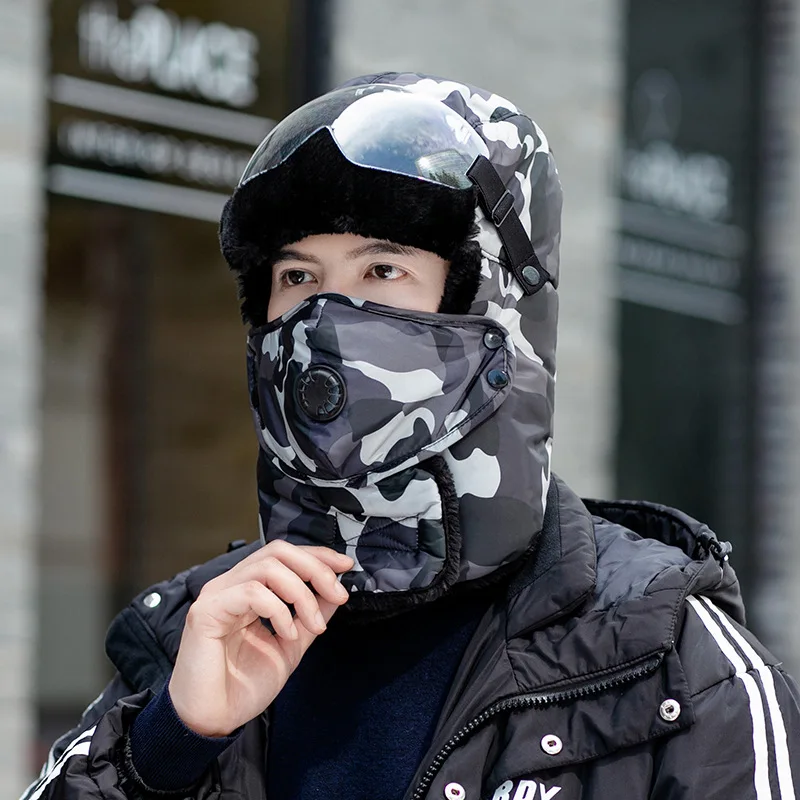 Осенне-зимние камуфляжные теплые шапки шарф для мужчин и женщин ветрозащитные