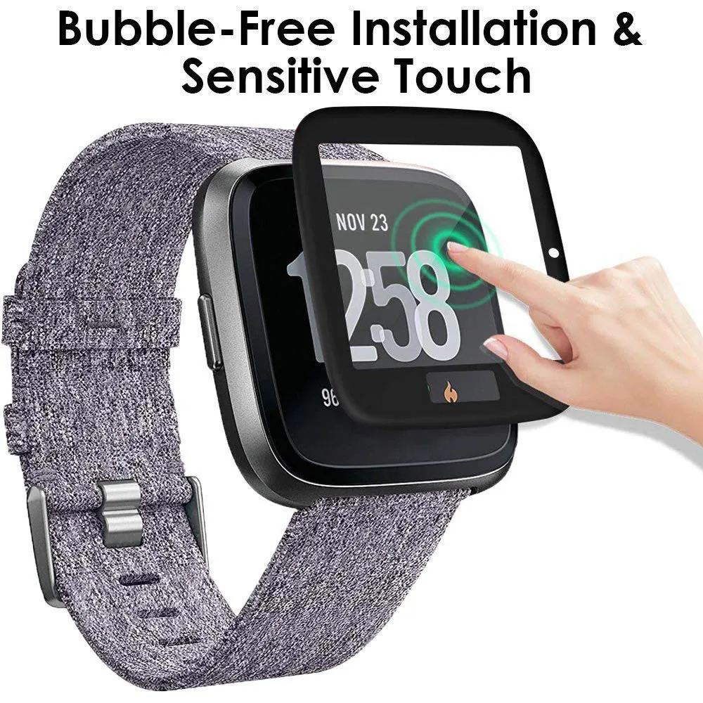 CARPRIE Full Coverage Tempered Glass Screen Protector Cover for Fitbit Versa Lite Watch | Электроника