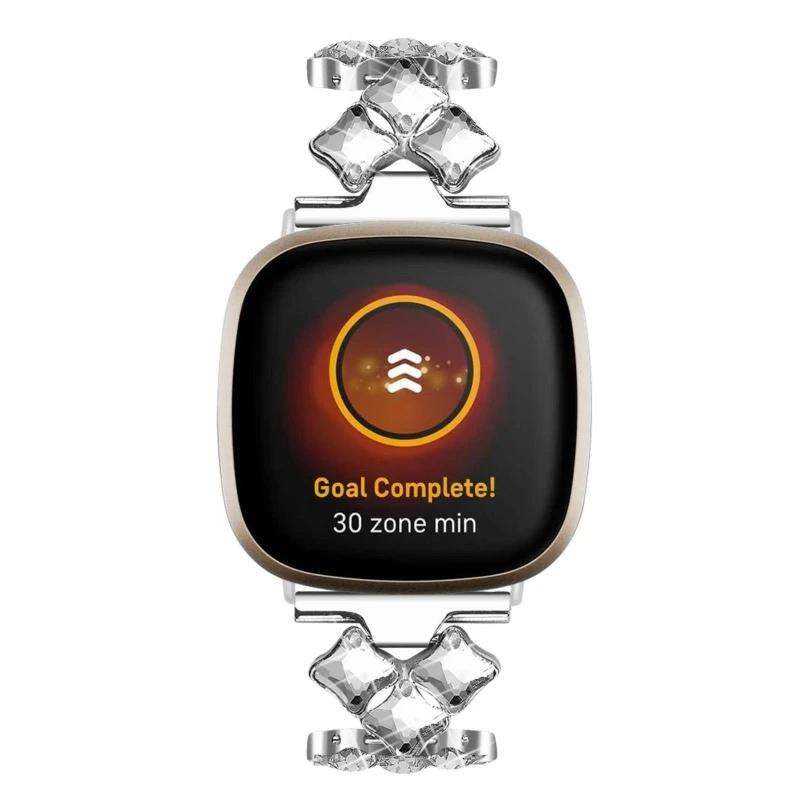 

Replacement Stainless Steel Rainstone Strap Band Metal Bracelet Belt Watch Band for -Fitbit Sense Versa 3 Bracelet