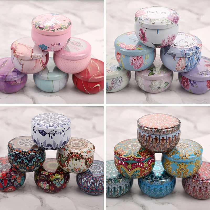 

6 Pcs Candle Tin Jars DIY Candle Making kit Holder Storage Case for Dry Storage