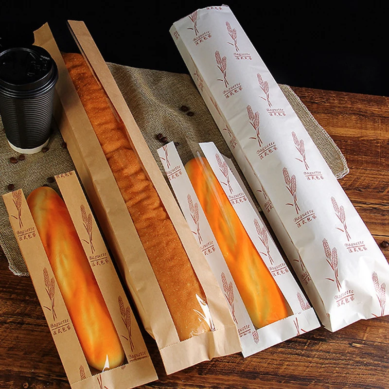 10 шт./лот подарочные пакеты из крафт бумаги упаковка для французского хлеба