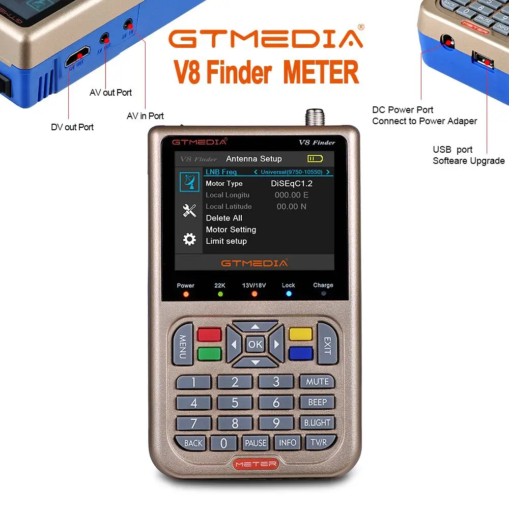 GT медиа/Freesat V8 Finder метр DVB S2/S2X Цифровой спутниковый Высокое разрешение искатель