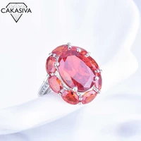 luxury 925 silver garnet red high carbon diamond open ring retro creative egg shaped engagement female ring jewelry jewelry